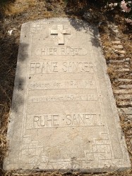 This tombstone could be located anywhere in Germany. There is nothing in the inscription that suggests that Franz Sänger actually lies in Tehran