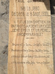 A bilingual tombstone in French and Assyrian is suggestive of the complex life that Paul Sarmas must have led A bilingual tombstone in French and Assyrian is suggestive of the complex life that Paul Sarmas must have led