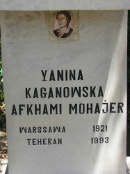 One of the tombstones of the Poles who settled in Tehran. The mixed name shows that Yanina Kaganowska married into a Persian family One of the tombstones of the Poles who settled in Tehran. The mixed name shows that Yanina Kaganowska married into a Persian family