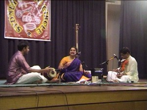 Carnatic singer Prema Anandakrishnan and her accompanists performing for the monthly Sydney Music Circle concert