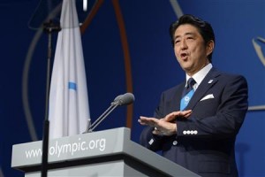 Prime Minister Shinzo Abe's speech in a bid to win the right to host the 2020 Olympic Summer Games, in Buenos Aires. Credit: Reuters