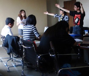 Chinese university students in a debate, 2011 (Photo by Nikki Feng) 