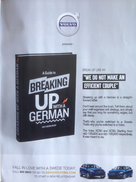 Volvo campaign: Breaking up with a German