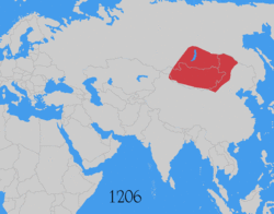 Expansion of the Mongolian Empire, 1206-1294 (Source: Wikipedia)