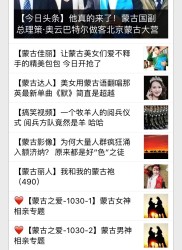 Mongol-related headlines on WeChat