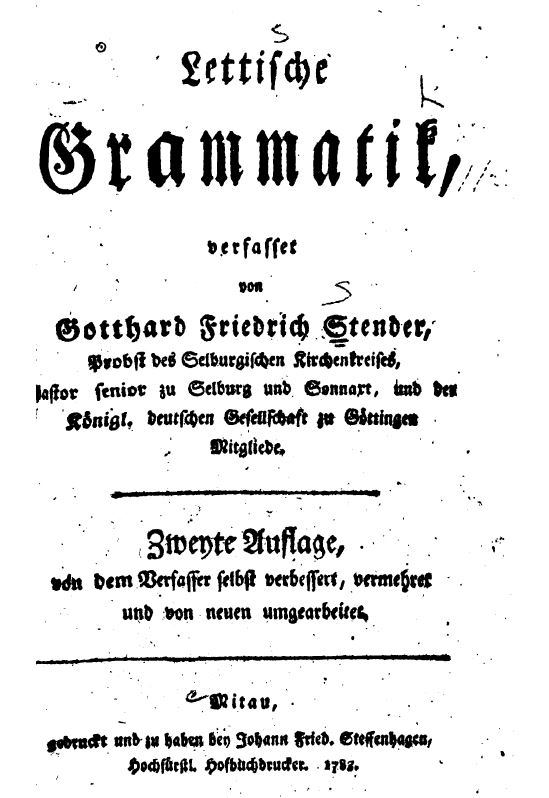 Stender's Latvian Grammar