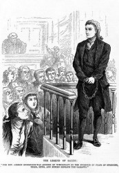 The Reverend George Burroughs on trial for witchcraft