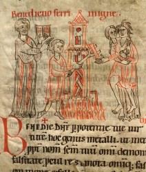 Trial by fire depicted in a medieval manuscript (Source: Wikipedia)